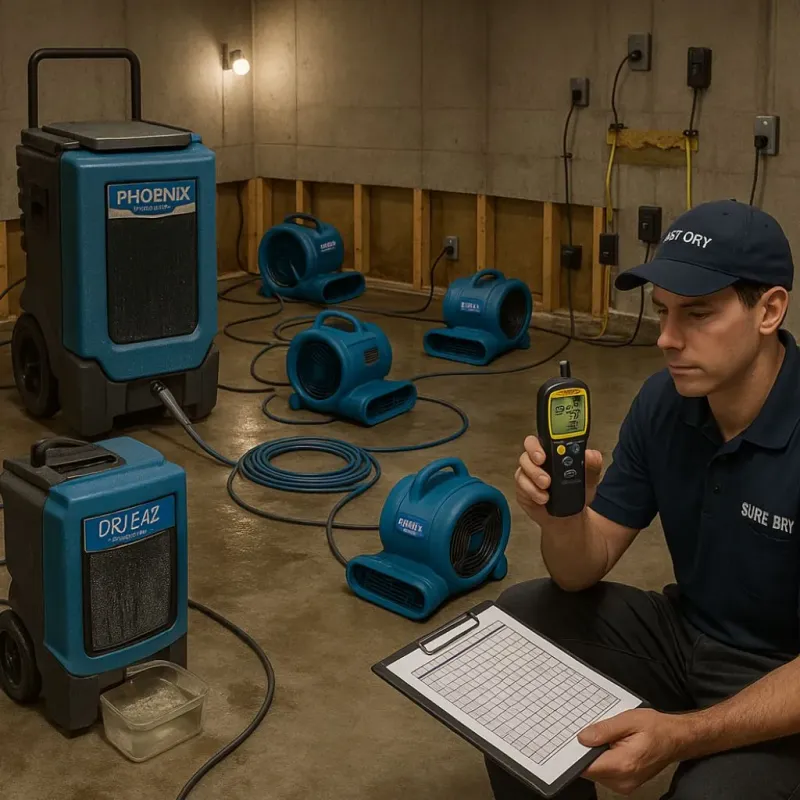 Structural Drying and Dehumidification process in Warroad, MN
